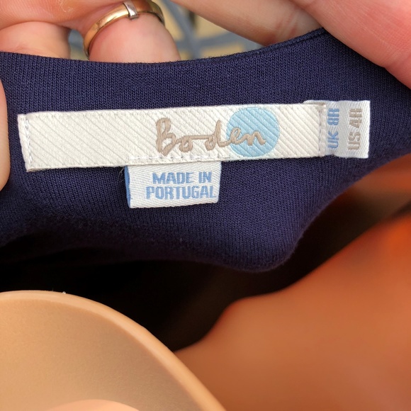 Boden 4R Blue Floral Bodycon Wiggle Dress V-Neck - Picture 8 of 8